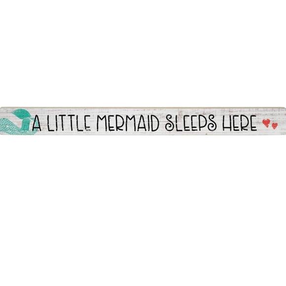 Girls Room Sign -A Little Mermaid Sleeps Here, White - Picture 3 of 4